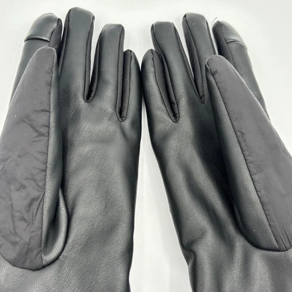 Joe Fresh Women’s Black Quilted Gloves with Faux Fur Trim size Small- Medium - Picture 6 of 12